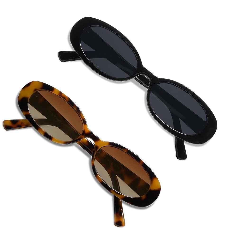 Polarized Retro Oval Sunglasses for Women and Men Small 90s Chic Style
